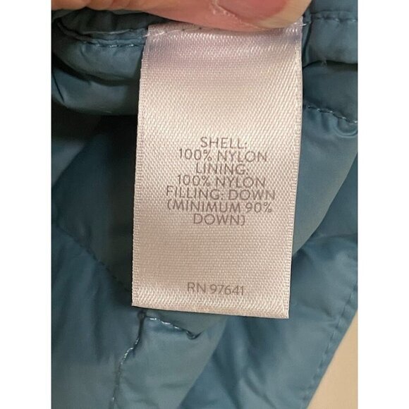 J. Jill Womens Down Quilted Vest‎ Size L Light Blue Nylon Shell & Lining - Picture 3 of 10